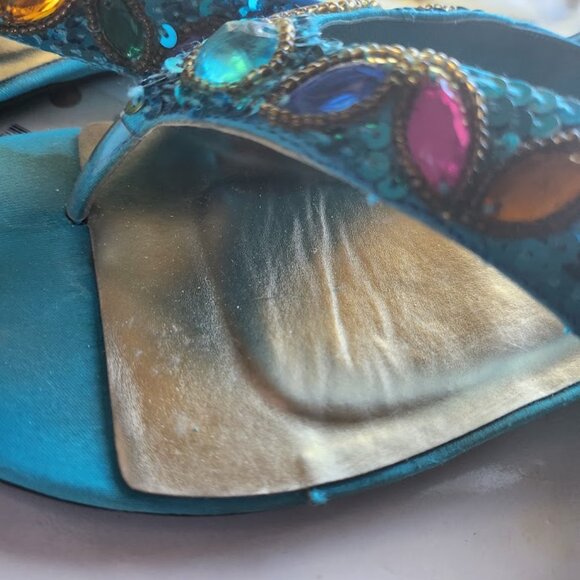 CAPARROS Vintage Artisan Handstitched Beaded Sandals 6.5M - Picture 8 of 10